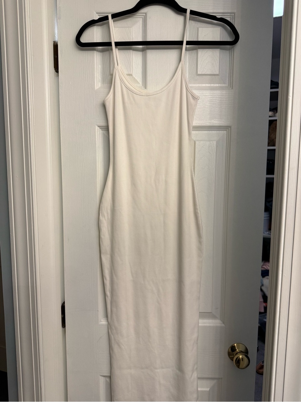 Meshki Cream Maxi Slip Dress with Spaghetti Straps